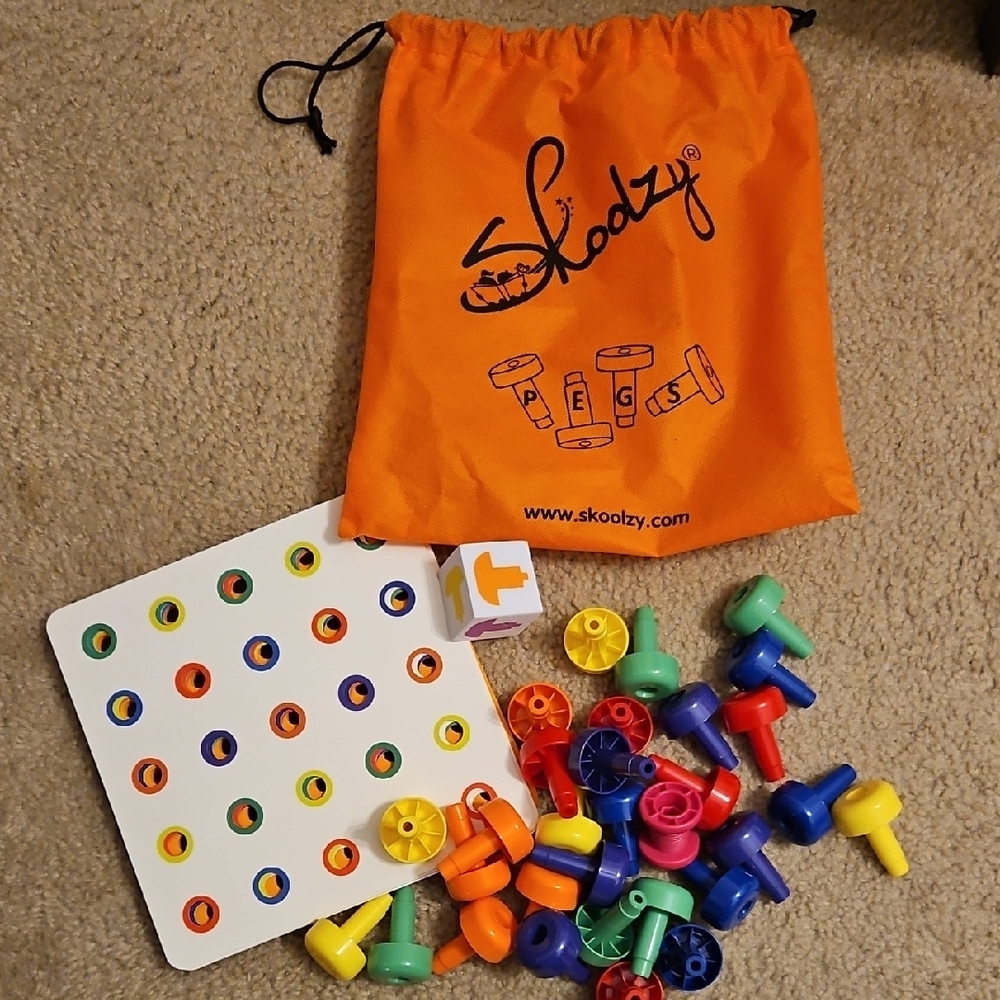 Orange and Yellow Learning Toy Set with Storage Bag